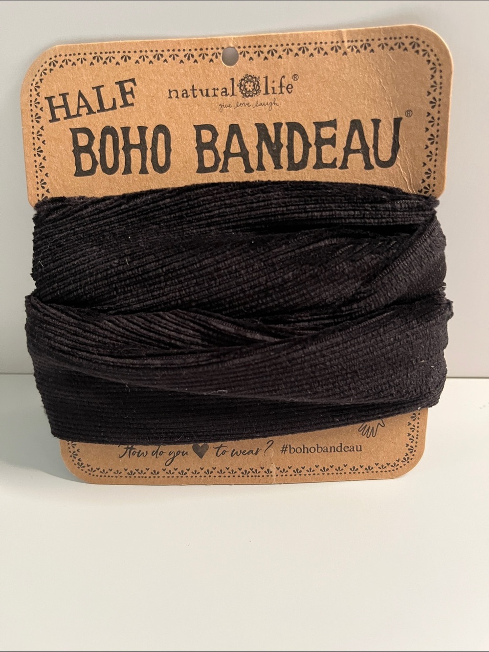NATURAL LIFE Black Half Boho Bandeau Headband